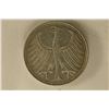 Image 2 : 1966-D GERMAN SILVER 5 MARK .2251 OZ. ASW