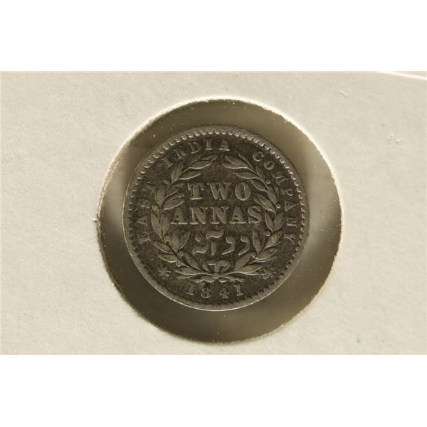 1841 INDIA SILVER 2 ANNAS .043 OZ. ASW