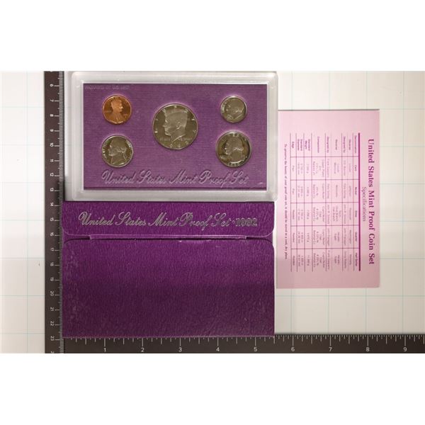 1992 US PROOF SET (WITH BOX) AND CERTIFICATE