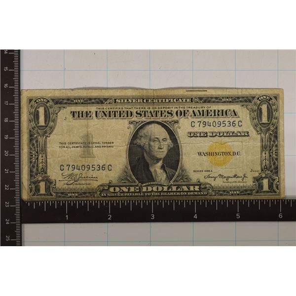 1935-A US $1 SOUTH AFRICA YELLOW SEAL BILL