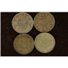 Image 1 : 1862, 1919 & 2-1943 INDIA SILVER 1/4 RUPEE COINS