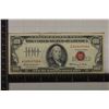 Image 1 : 1966 US $100 RED SEAL BILL: HAS ROUND STAMP BY