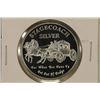 Image 1 : 1 TROY OZ .999 FINE SILVER PROOF ROUND STAGECOACH