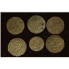 Image 1 : 6 SILVER DIME SIZED OTTOMAN EMPIRE PARA COINS: