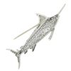 Image 4 : Vintage Platinum 3.5-4 ctw Pave Diamond w/ Enamel Blue Marlin Detailed Pin Brooc