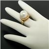 Image 7 : 18K Yellow Gold LARGE 13.3mm South Sea Pearl Ring w/ Marquise & Round Diamonds