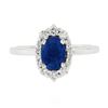 Image 5 : NEW 14K Gold 1.58 ctw GIA NO HEAT Oval Prong Sapphire Diamond Halo Engagement Ri