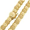 Image 6 : Milor Italian 18k Gold Alternating Brushed Ball Bead & Polished Link Necklace
