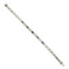 Image 7 : Antique Art Deco 14k Gold Diamond Sapphire Open Filigree Straight Line Bracelet