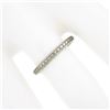 Image 3 : Antique Art Deco 18k White Gold Engraved Wheat Work Eternity Wedding Band Ring