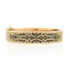 Image 4 : Antique Victorian 14k Gold Black Enamel Textured Wide Mourning Bangle Bracelet