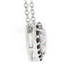 Image 5 : 18K White Gold GIA Heart Brilliant Diamond & Ruby Halo Slide Pendant Necklace