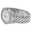 Image 9 : Rolex Mens Stainless Steel Diamond Lugs And Ruby Channel Set Diamond Datejust Wr