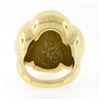 Image 7 : Vintage 18k Yellow Gold Domed & Grooved Polished Finish Cocktail Statement Ring