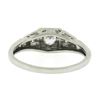 Image 3 : Antique Art Deco 18k White Gold 0.24 ctw European Diamond Milgrain Engraved Ring