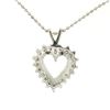 Image 6 : 14k White Gold 0.40 ctw Round Brilliant Diamond Open Heart Pendant 16" Bead Chai