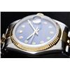Image 3 : Rolex Mens Two Tone Blue Diamond Dial Datejust Wriswatch 36MM