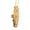 Image 6 : Antique Victorian 14K Gold Cubic Zirconia Filigree & Bead Work Pendant Necklace