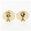 Image 5 : Large 14k Yellow Gold 13.9mm Mabe Pearl & 0.12 ctw Round Diamond Button Earrings