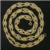 Image 4 : Estate 21K Yellow Gold Dual Fancy Navette Marquise Filigree Link Chain Necklace