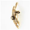 Image 5 : Antique Victorian 14k Gold 0.25 ctw Diamond & Seed Pearl Flower Pin Brooch Penda