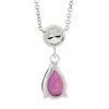 Image 6 : NEW 14K Gold 1.99 ctw Pear Pink Sapphire & Round Diamond Dangle Pendant Necklace