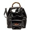 Image 1 : Gucci Black Patent Leather Bamboo Backpack
