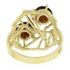 Image 5 : Vintage Handmade 18k Gold 3.2 ctw Round Garnet Open Wire Work Bypass Cocktail Ri