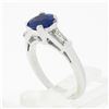 Image 9 : Vintage Platinum 1.48 ctw Round Sapphire Solitaire Diamond 3 Stone Engagement Ri