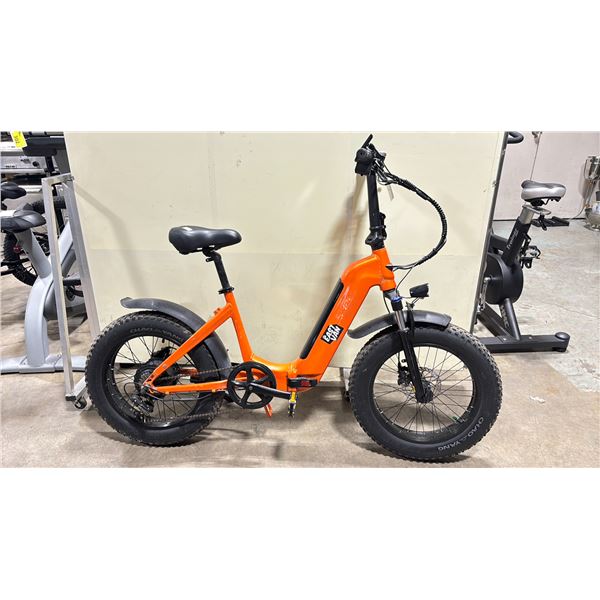 Y20 ORANGE ELECTRIC FOLDABLE E-BIKE - 75 KM RANGE, HYDRAULIC DISC BRAKES, 7 LEVELS, LCD DISPLAY,
