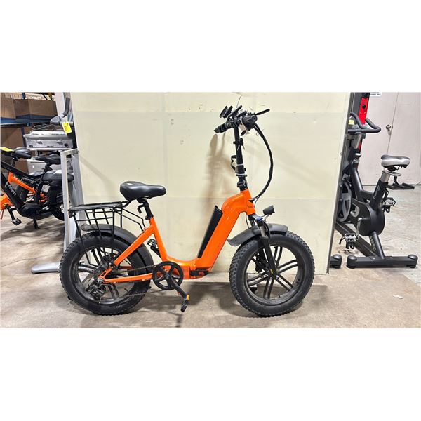 Y20 ORANGE ELECTRIC FOLDABLE E-BIKE - 75 KM RANGE, HYDRAULIC DISC BRAKES, 7 LEVELS, LCD DISPLAY,
