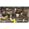 Image 2 : SHELF OF ASSORTED SMALL SIZED COMMERCIAL COOKING POTS