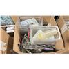 Image 2 : BOX OF ASSORTED COMMERCIAL KITCHENWARE INCLUDING WHISKS, PLASTIC INSERTS & SQUEEZE BOTTLES