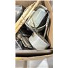Image 3 : BOX OF ASSORTED COMMERCIAL KITCHENWARE INCLUDING COOKING UTENSILS & POTS