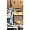 Image 1 : ASSORTED BAR TRAYS, MENUS, TABLE CANDLES & COMMERCIAL RESIN WRAP DISPENSERS