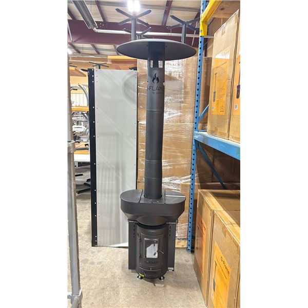 QSTOVES Q-FLAME Q05X BLACK OUTDOOR WOOD PELLET PATIO HEATER *IN BOX*