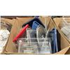 Image 2 : LARGE BOX OF ASSORTED COMMERCIAL KITCHEN JARS, BINS & LIDS