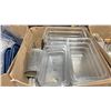 Image 2 : LARGE BOX OF ASSORTED COMMERCIAL KITCHEN ITEMS INCLUDING PLASTIC BINS, FRYING PANS & COOLING
