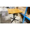 Image 2 : OAK TOP 30" SQUARE 30"H COMMERCIAL RESTAURANT TABLE WITH BLACK METAL BASE