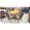 Image 2 : OAK TOP 24"W X 30"D X 30"H COMMERCIAL RESTAURANT TABLE WITH BLACK METAL BASE &