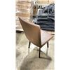 Image 2 : AMISCO BROWN LEATHER CUSTOM MADE COMMERCIAL HIGH BACK 18"H RESTAURANT CHAIR