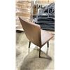Image 2 : AMISCO BROWN LEATHER CUSTOM MADE COMMERCIAL HIGH BACK 18"H RESTAURANT CHAIR