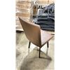 Image 2 : AMISCO BROWN LEATHER CUSTOM MADE COMMERCIAL HIGH BACK 18"H RESTAURANT CHAIR
