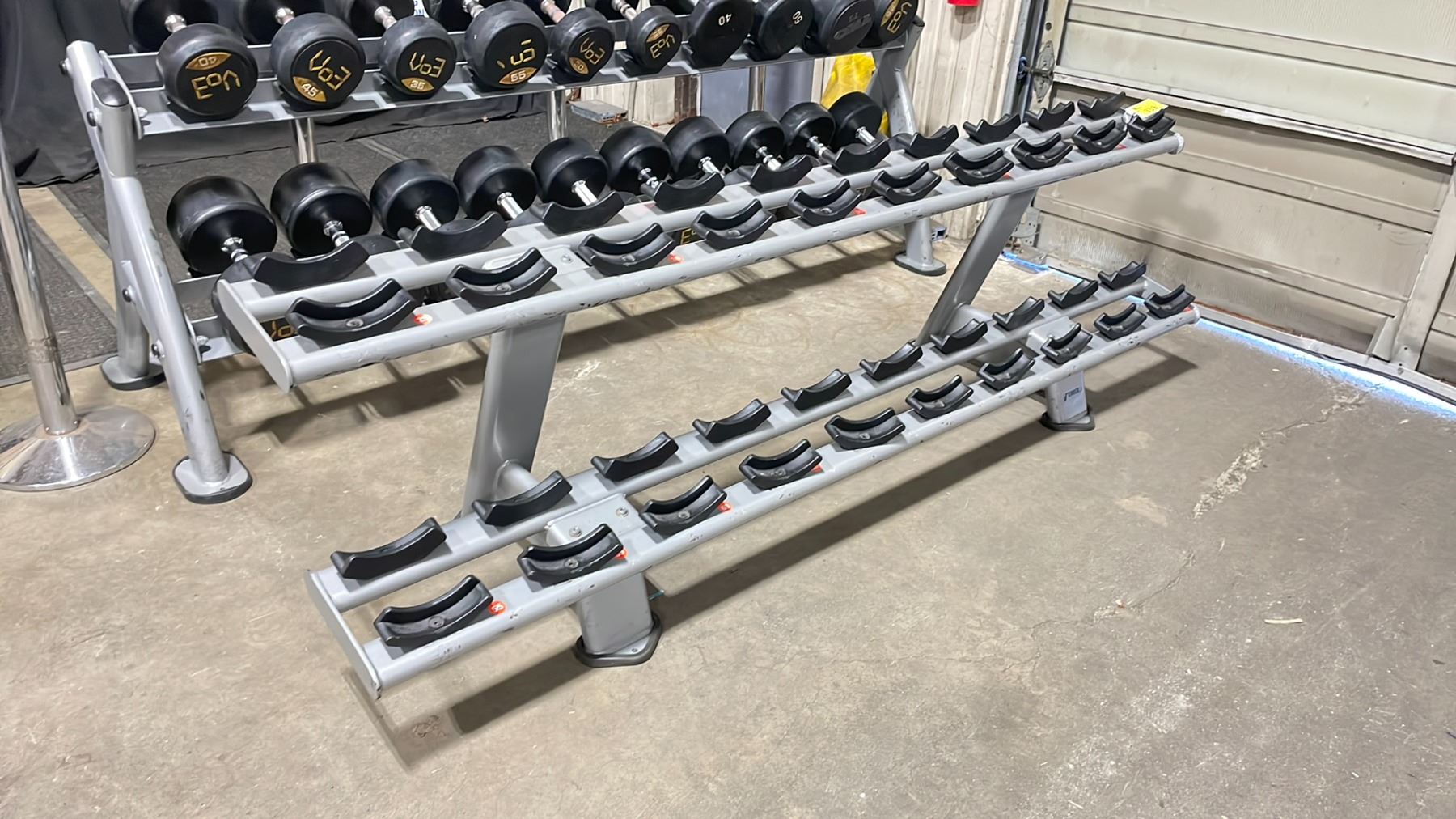 GREY 2 TIER COMMERCIAL 20 WEIGHT DUMB BELL RACK *NO WEIGHTS INCLUDED ...