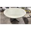 Image 2 : WHITE UPHOLSTERED 35"W X 35"D X 29.5"H WOOD TOP WITH 7" FOLDING EXTENSIONS PER SIDE