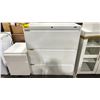 Image 2 : GLOBAL WHITE 36"W X 18"D X 39.5"H METAL LATERAL STORAGE CABINET & A WHITE WOODEN 16"W X 21"D X 24"H