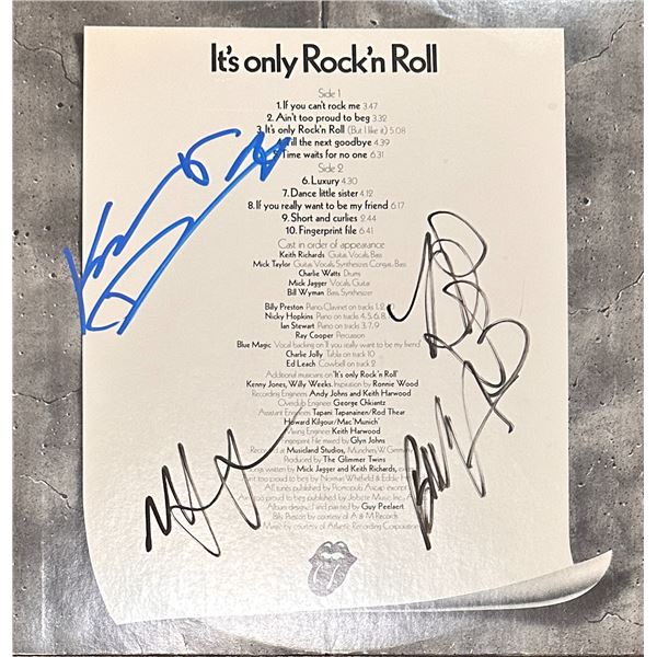 The Rolling Stones Autographed ALBUM INSERT