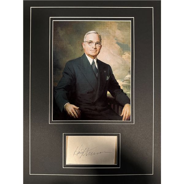 Harry Truman Autographed Display