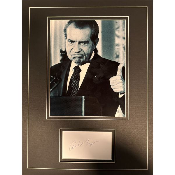 Richard Nixon Autographed Display