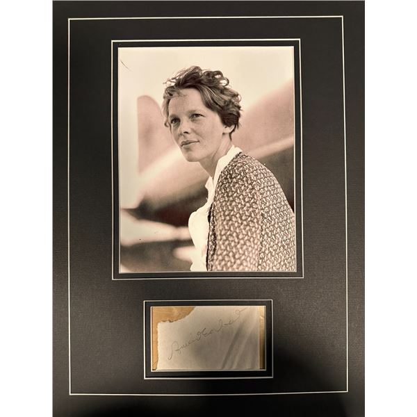 Amelia Earhart Autographed Display